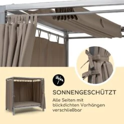 Eremitage Double Sunbed 2 Pers Stahl-Rahmen Sonnendach Vorhänge Taupe -Einrichtungsgeschäft 10033316 de 0003 logo