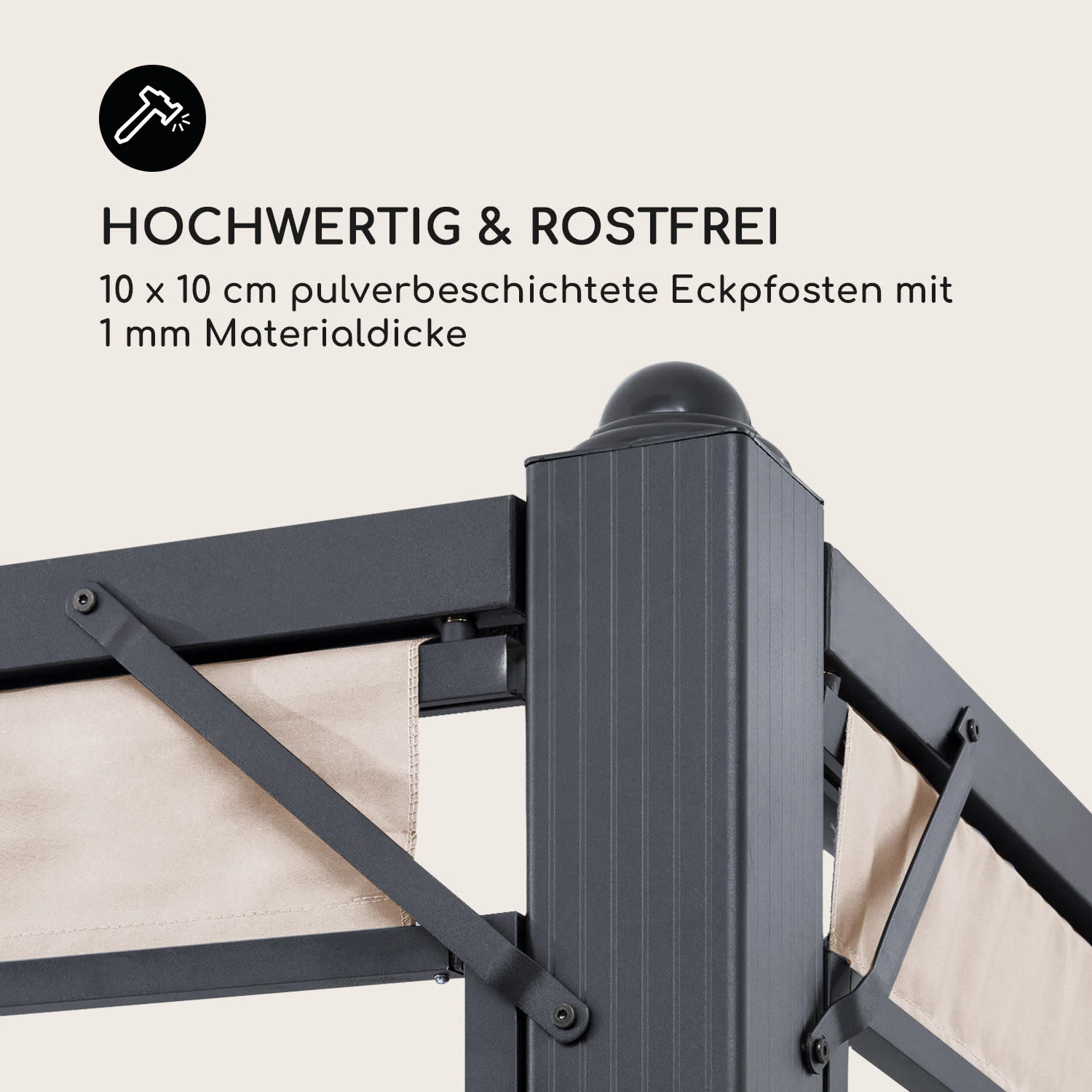 Pantheon Cortina Pavillon Mit Dach 3x6m 4 Seitenteile Beige 9 Pantheon Cortina Pavillon Mit Dach 3x6m 4 Seitenteile Beige – Bild 7