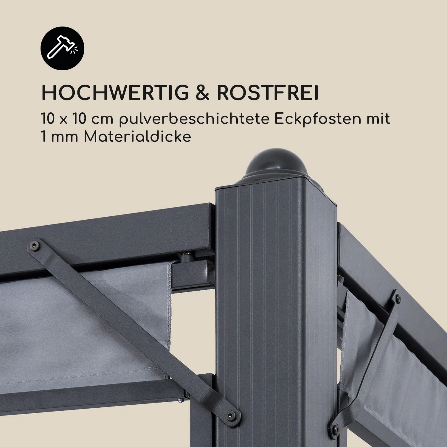 Pantheon Cortina Pavillon Mit Dach 3x6m 4 Seitenteile Grau 9 Pantheon Cortina Pavillon Mit Dach 3x6m 4 Seitenteile Grau – Bild 7