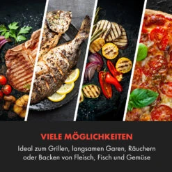 Queensize Kamado Grill Thermometer Abnehmbare Seitenteile Schwarz -Einrichtungsgeschäft 10033377 de 0005 logo