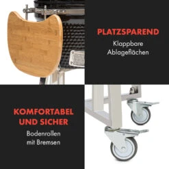 Queensize Kamado Grill Thermometer Abnehmbare Seitenteile Schwarz -Einrichtungsgeschäft 10033377 de 0007 logo
