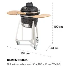 Queensize Kamado Grill Thermometer Abnehmbare Seitenteile Schwarz -Einrichtungsgeschäft 10033377 de 0010 logo