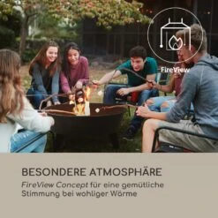 Nolana 2-in-1-Feuerschale Ø73cm Funkenschutz Ø64cm Grill Stahl Schwarz -Einrichtungsgeschäft 10033383 de 0003 logo