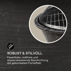 Nolana 2-in-1-Feuerschale Ø73cm Funkenschutz Ø64cm Grill Stahl Schwarz -Einrichtungsgeschäft 10033383 de 0005 logo