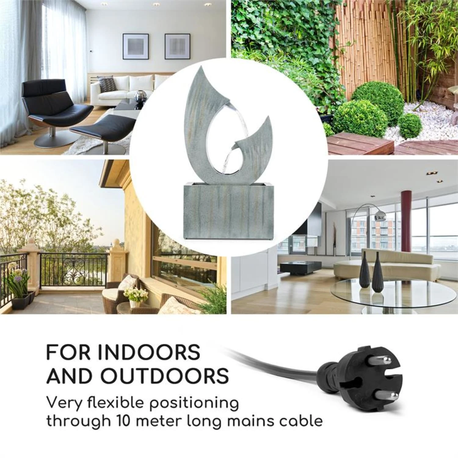 Trumpet Flow Gartenbrunnen 8W Verzinktes Metall LEDs Indoor & Outdoor 5 Trumpet Flow Gartenbrunnen 8W Verzinktes Metall LEDs Indoor & Outdoor – Bild 3