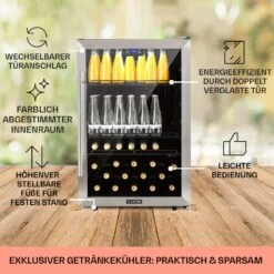Beersafe 5XL Kühlschrank 148 Liter 3 Böden Panoramaglastür Edelstahl -Einrichtungsgeschäft 10033435 DE 0005 usp