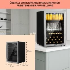 Beersafe 5XL Kühlschrank 148 Liter 3 Böden Panoramaglastür Edelstahl -Einrichtungsgeschäft 10033435 DE 0006 usp