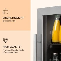 Beersafe 5XL Kühlschrank 148 Liter 3 Böden Panoramaglastür Edelstahl -Einrichtungsgeschäft 10033435 uk 0003 logo