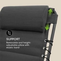 California Dreaming Sonnenliege, Polsterung, Stahlrahmen, Grau -Einrichtungsgeschäft 10033475 yy 0007 logo Blumfeldt California Dreaming Sonnenliege grau