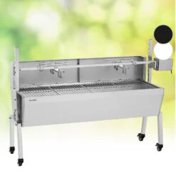 Sauenland Pro Spanferkelgrill Drehspieß 13W 4 Rollen Edelstahl