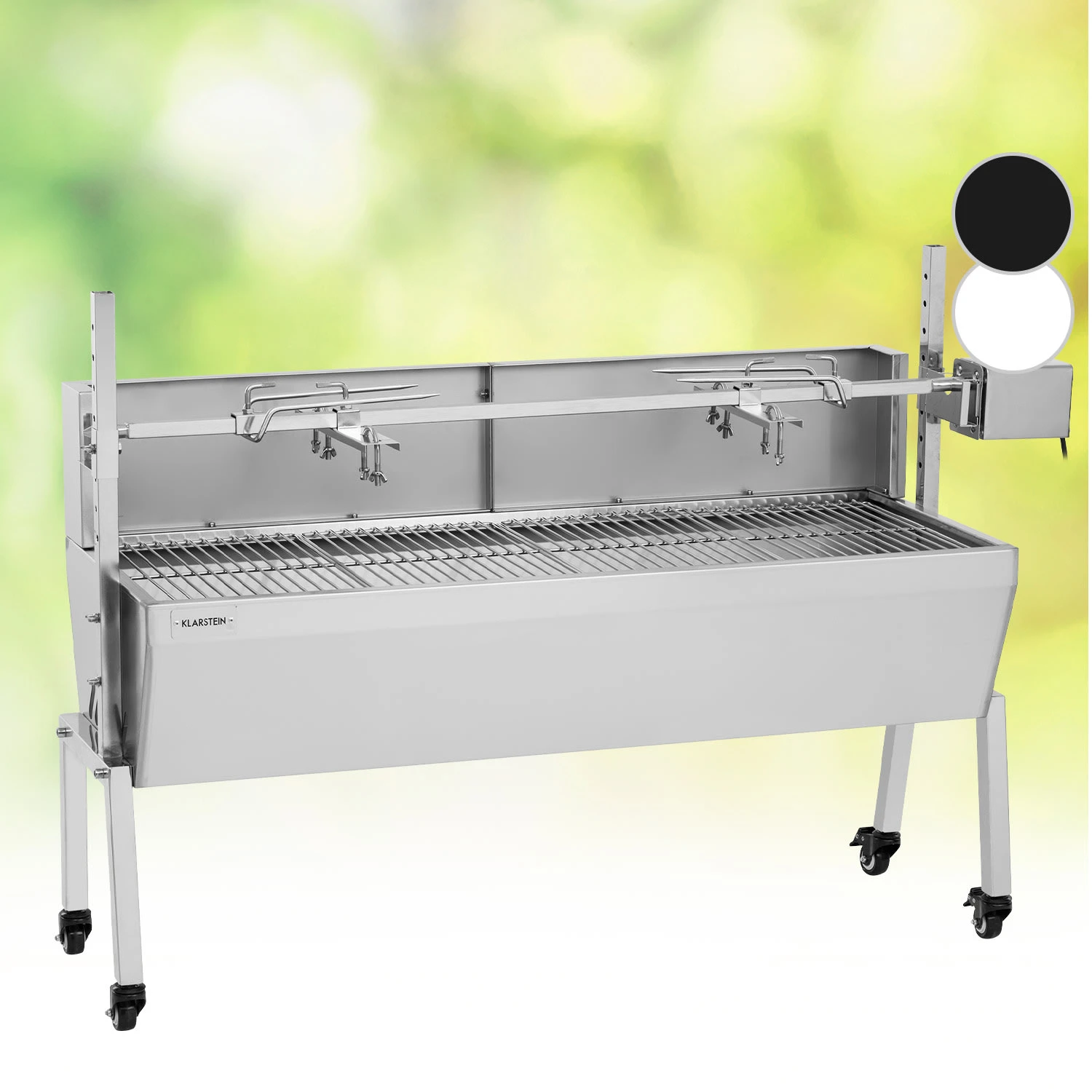 Sauenland Pro Spanferkelgrill Drehspieß 13W 4 Rollen Edelstahl 3 Sauenland Pro Spanferkelgrill Drehspieß 13W 4 Rollen Edelstahl
