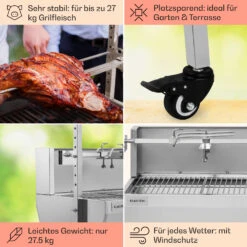 Sauenland Pro Spanferkelgrill Drehspieß 13W 4 Rollen Edelstahl 13 Sauenland Pro Spanferkelgrill Drehspieß 13W 4 Rollen Edelstahl -Einrichtungsgeschäft 10033566 de 0005 usp