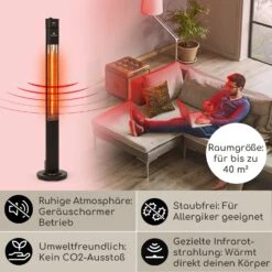 Heat Guru Plus Infrarot-Heizstrahler 2000W 3 Heizstufen Fernbedienung -Einrichtungsgeschäft 10033691 de 0003 usp