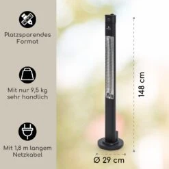 Heat Guru Plus Infrarot-Heizstrahler 2000W 3 Heizstufen Fernbedienung -Einrichtungsgeschäft 10033691 de 0005 usp