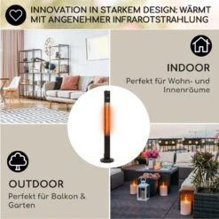 Heat Guru Plus Infrarot-Heizstrahler 2000W 3 Heizstufen Fernbedienung -Einrichtungsgeschäft 10033691 de 0006 usp