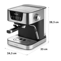 Arabica Espressomaschine 1050W 15 Bar 1,5l Touch-Bedienfeld Edelstahl -Einrichtungsgeschäft 10033729 yy 0011 dimensions