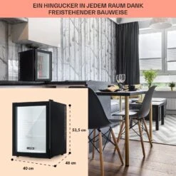 Brooklyn 42 Mini-Kühlschrank Glastür LED Ablage -Einrichtungsgeschäft 10033821 DE 0006 usp