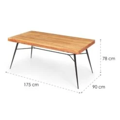 Vantor Esstisch Akazienholz Eisengestell 175 X 78 X 80 Cm Holz 15 Vantor Esstisch Akazienholz Eisengestell 175 X 78 X 80 Cm Holz -Einrichtungsgeschäft 10034035 yy 0007 logo Besoa Vantor Esstisch 175x78x80 cm