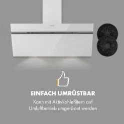 Alina Dunstabzugshaube 90 Cm 600 M³/h Ambientelicht Glasfront Weiß -Einrichtungsgeschäft 10034107 de 0007 logo