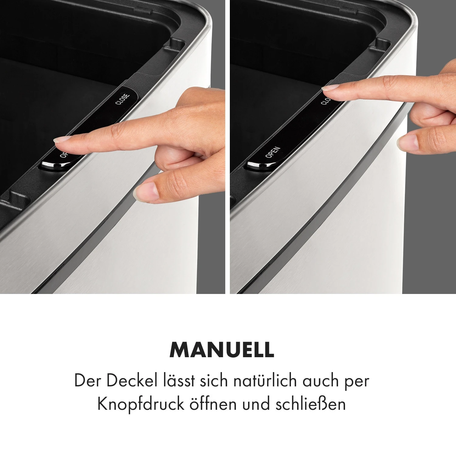 Touchless Müllsammler Sensor 72L 4 Behälter ABS PP Edelstahl Gebürstet 10 Touchless Müllsammler Sensor 72L 4 Behälter ABS PP Edelstahl Gebürstet – Bild 8