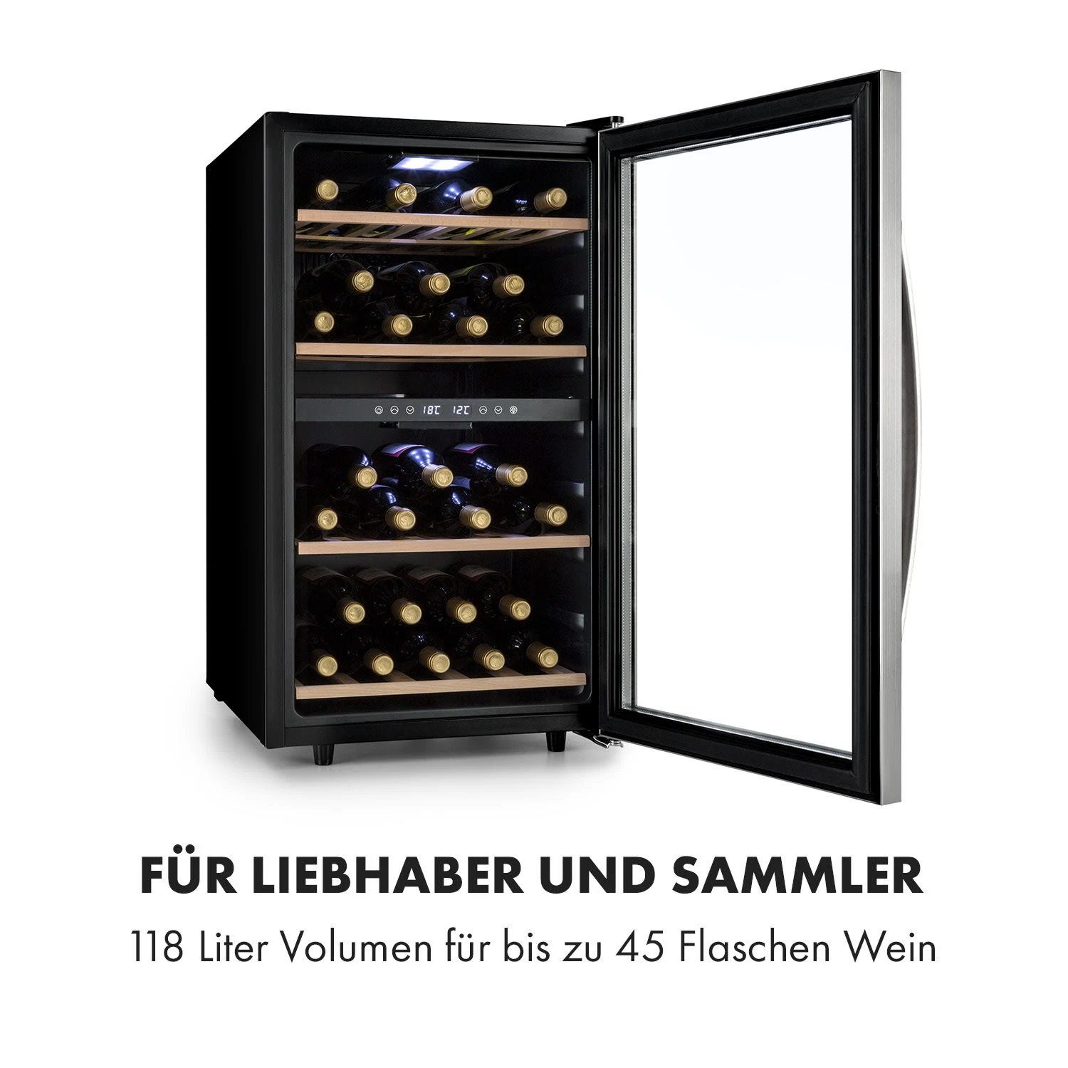Vinamour 45 DuoWeinkühlschrank 2 Zonen 118 Ltr / 45 Fl 5-18 °C 5 Vinamour 45 DuoWeinkühlschrank 2 Zonen 118 Ltr / 45 Fl 5-18 °C – Bild 3
