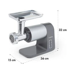 Mett Max Elektrischer Fleischwolf 600W Kupfermotor Aluminium -Einrichtungsgeschäft 10034244 yy 0008 logo Klarstein Mett Max elektrischer Fleischwolf grau