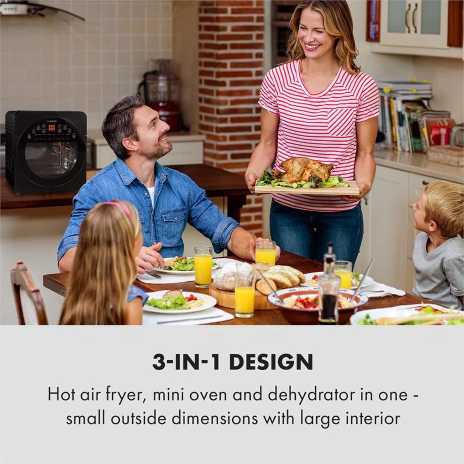 AeroVital Easy Touch Heißluftfritteuse 1700W 14l Timer 16 Programme Schwarz 4 AeroVital Easy Touch Heißluftfritteuse 1700W 14l Timer 16 Programme Schwarz – Bild 2