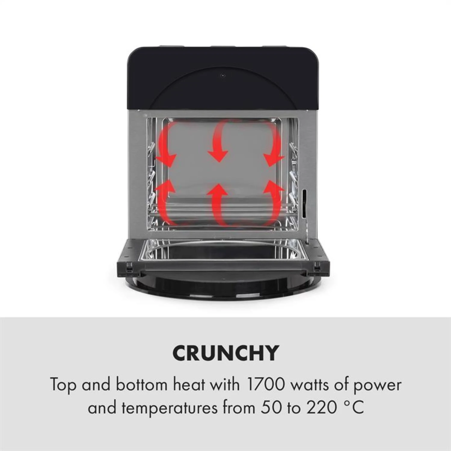 AeroVital Easy Touch Heißluftfritteuse 1700W 14l Timer 16 Programme Schwarz 5 AeroVital Easy Touch Heißluftfritteuse 1700W 14l Timer 16 Programme Schwarz – Bild 3