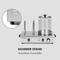 Wurstfabrik 600 Hot Dog Maker 600W 3 Spieße 5L 30-100°C Glas Edelstahl -Einrichtungsgeschäft 10034454 de 0008 logo