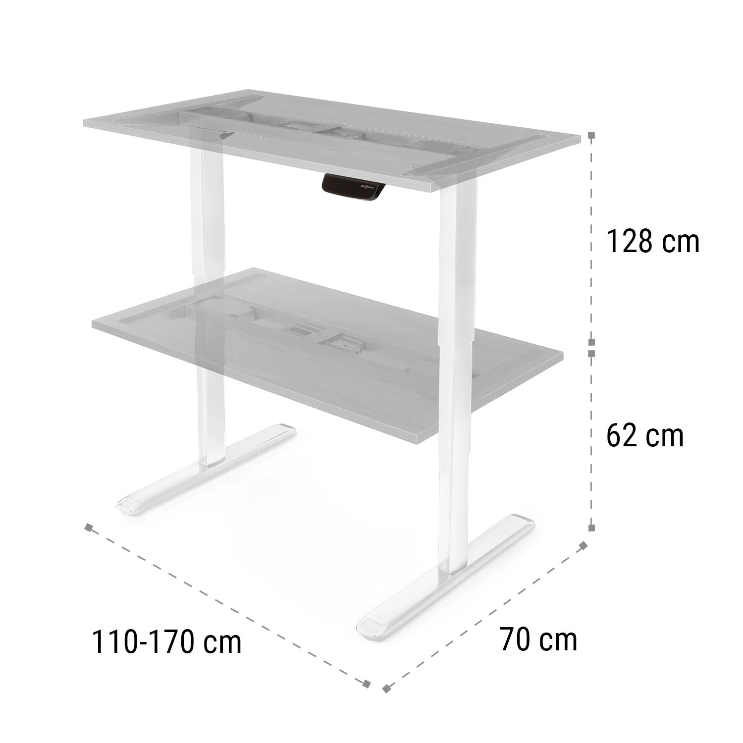 Multidesk Comfort Höhenverstellbarer Schreibtisch Elektrisch 62-128 Cm 11 Multidesk Comfort Höhenverstellbarer Schreibtisch Elektrisch 62-128 Cm – Bild 9