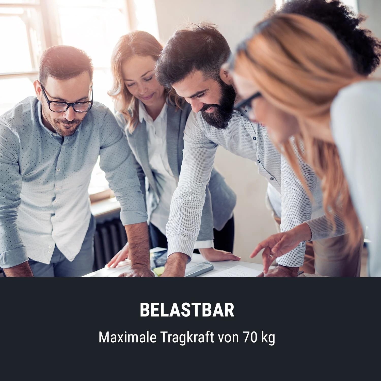 Multidesk Höhenverstellbarer Schreibtisch Manuell 73-123 Cm Höhe Weiß 6 Multidesk Höhenverstellbarer Schreibtisch Manuell 73-123 Cm Höhe Weiß – Bild 4