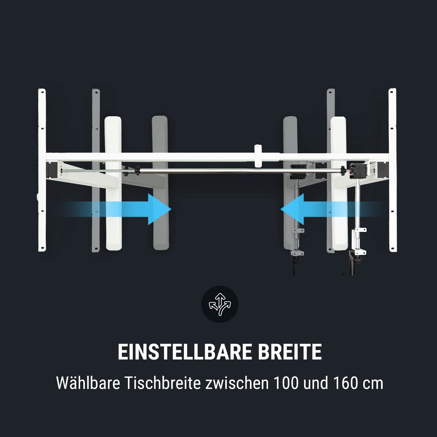 Multidesk Höhenverstellbarer Schreibtisch Manuell 73-123 Cm Höhe Weiß 7 Multidesk Höhenverstellbarer Schreibtisch Manuell 73-123 Cm Höhe Weiß – Bild 5