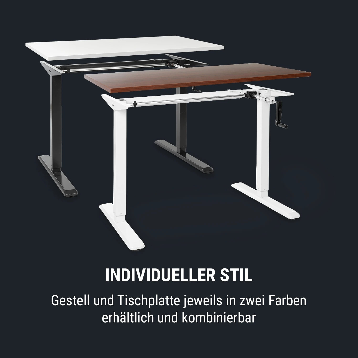 Multidesk Höhenverstellbarer Schreibtisch Manuell 73-123 Cm Höhe Weiß 10 Multidesk Höhenverstellbarer Schreibtisch Manuell 73-123 Cm Höhe Weiß – Bild 8