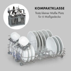 Azuria Geschirrspülmaschine 1380W 6,5L 6 Gedecke Schwarze Glasfront -Einrichtungsgeschäft 10034510 de 0003 logo