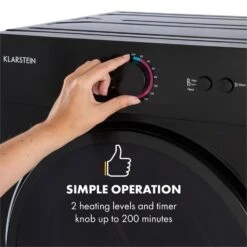 Jet Set Mini-Wäschetrockner Ablufttrockner 1020W EEK C 3kg 50cm -Einrichtungsgeschäft 10034512 yy 0004 logo Klarstein Jet Set Waeschetrockner schwarz