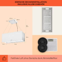 Kronleuchter XL Inselabzugshaube 90cm Umluft 590m³/h LED Touch Weiß 15 Kronleuchter XL Inselabzugshaube 90cm Umluft 590m³/h LED Touch Weiß -Einrichtungsgeschäft 10034523 de 0005 usp