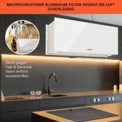 Kronleuchter XL Inselabzugshaube 90cm Umluft 590m³/h LED Touch Weiß 16 Kronleuchter XL Inselabzugshaube 90cm Umluft 590m³/h LED Touch Weiß -Einrichtungsgeschäft 10034523 de 0006 usp