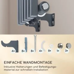 Delgado 120 X 25 Heizkörper 508W Warmwasser 1/2" 4-10m² Grau -Einrichtungsgeschäft 10034597 de 0004 usp