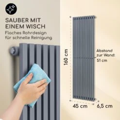 Delgado 160 X 45 Heizkörper 822W Warmwasser 1/2" 8-20m² Grau 15 Delgado 160 X 45 Heizkörper 822W Warmwasser 1/2" 8-20m² Grau -Einrichtungsgeschäft 10034598 de 0006 usp