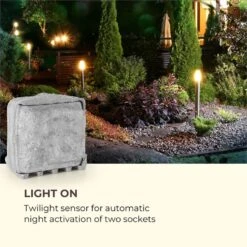 Power Rock Twilight 5 4-fach-Gartensteckdose IP44 Dämmerlichtsensor 5m -Einrichtungsgeschäft 10034693 yy 0003 logo Waldbeck Power Rock Twilight Gartensteckdose