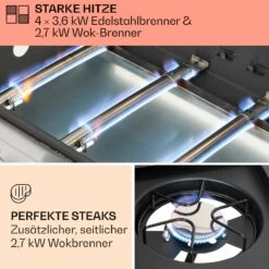 Tomahawk Gasgrill 4x3,6 KW + 2,7 KW Brenner 66x43,5 Cm Grill Edelstahl -Einrichtungsgeschäft 10034710 de 0003 usp