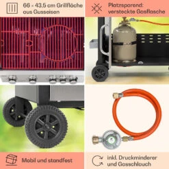 Tomahawk Gasgrill 4x3,6 KW + 2,7 KW Brenner 66x43,5 Cm Grill Edelstahl -Einrichtungsgeschäft 10034710 de 0005 usp