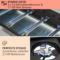 Tomahawk Gasgrill 5x3,6 KW + 2,7 KW Brenner 80x43,5 Cm Grill Edelstahl -Einrichtungsgeschäft 10034712 de 0003 usp