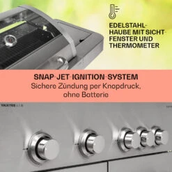 Valkyrie Gasgrill 4x3,5 KW + 3,15 KW Brenner 74x44 Cm Grill Edelstahl -Einrichtungsgeschäft 10034715 de 0004 usp