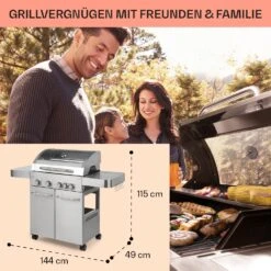 Valkyrie Gasgrill 4x3,5 KW + 3,15 KW Brenner 74x44 Cm Grill Edelstahl -Einrichtungsgeschäft 10034715 de 0006 usp