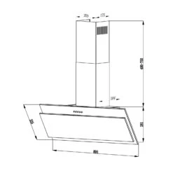Alessia Dunstabzugshaube Kopffreihaube 350 M³/h Push Control Schwarz -Einrichtungsgeschäft 10034717 yy 0009 logo Klarstein Alessia Dunstabzugshaube 90cm schwarz