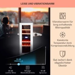 Vinovilla 17 Built-In Duo Zweizonen-Weinkühlschrank 53l 17 Fl. 3-Farben Glastür -Einrichtungsgeschäft 10034725 DE 0004 usp