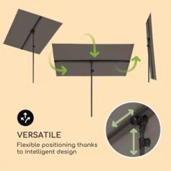 Flex-Shade L Sonnenschirm 130 X 180 Cm Polyester UV 50 Dunkelgrau -Einrichtungsgeschäft 10034726 yy 0003 logo Blumfeldt Flex Shade L Sonnenschirm 130x180 grau