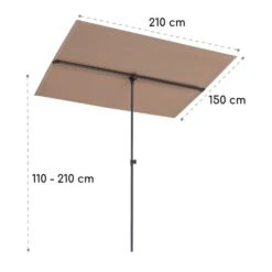 Flex-Shade XL Sonnenschirm 150 X 210 Cm Polyester UV 50 Taupe -Einrichtungsgeschäft 10034729 yy 0009 logo Blumfeldt Flex Shade XL Sonnenschirm 150x210 taupe