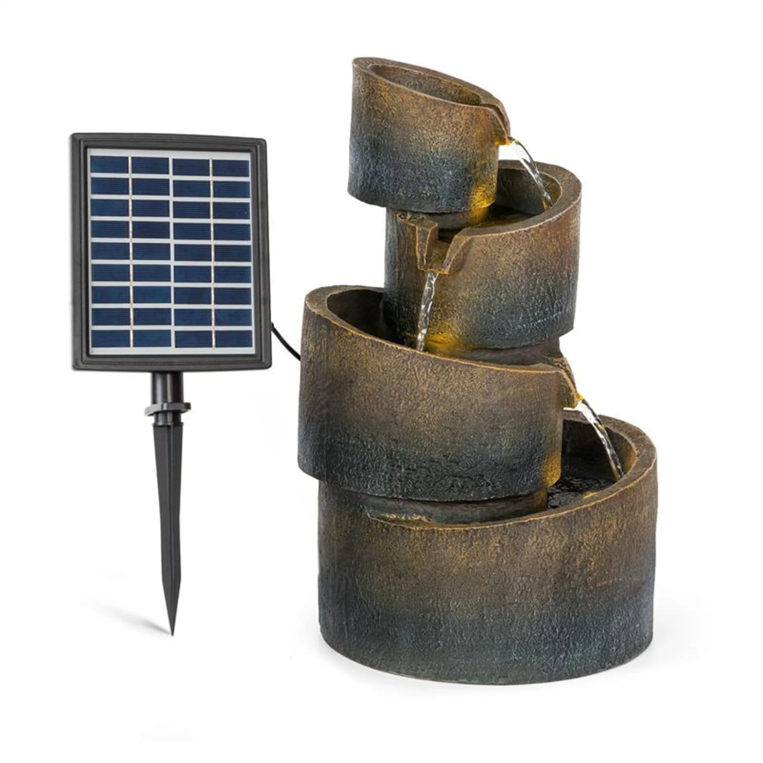 Mantua Kaskadenbrunnen Gartenbrunnen 4 Stufen Akku 2,8W Solar LED 3 Mantua Kaskadenbrunnen Gartenbrunnen 4 Stufen Akku 2,8W Solar LED